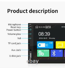 Bluetooth Car MP5 FM Stereo Radio Player Support Apple Carplay With 4LED Camera