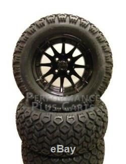 CLUB CAR DS 84-03.5 6 LIFT KIT + RX104 12X7 Black Golf Cart Wheels with AT Tires
