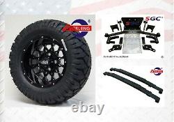 CLUB CAR PRECEDENT GOLF CART 4 LIFT KIT/12 WHEELS/22 AT TIRES/HD leaf springs