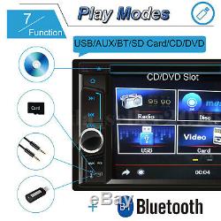Car Stereo Radio Bluetooth Audio Receiver Double Din 6.2 Touch Screen + Camera