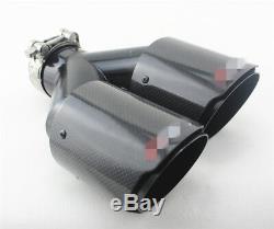 Carbon Fiber steel Car Tailpipes Twin Pipes (Right) Plating black Exhaust Pipe