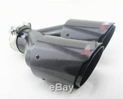 Carbon Fiber steel Car Tailpipes Twin Pipes (Right) Plating black Exhaust Pipe