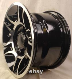 Club Car 10x6 4/4 Black & Machined Golf Cart Rims Wheels pull-off scratch & dent