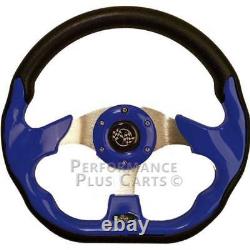 Club Car DS 12.5 Blue Golf Cart Steering Wheel with Black Adapter Hub