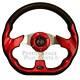 Club Car Ds 12.5 Red Golf Cart Steering Wheel With Black Adapter Hub