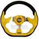Club Car Ds 12.5 Yellow Golf Cart Steering Wheel With Black Adapter Hub