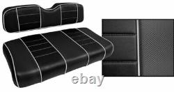 Club Car DS 2000+ Golf Cart Custom Seat Covers Carbon Fiber Black and Silver