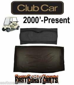 Club Car DS 2000'-Present Golf Cart (Black Vinyl) Seat Cover Set