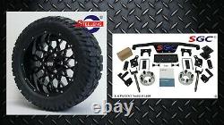 Club Car DS Golf Cart 4 Spindle Extension Lift Kit +14 Wheels and 22 AT Tires