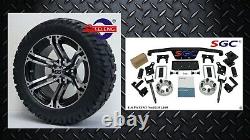 Club Car DS Golf Cart 4 Spindle Extension Lift Kit +14 Wheels and 22 AT Tires