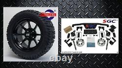 Club Car DS Golf Cart 4 Spindle Extension Lift Kit +14 Wheels and 22 AT Tires