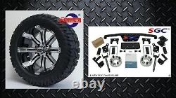 Club Car DS Golf Cart 4 Spindle Extension Lift Kit +14 Wheels and 22 AT Tires