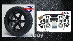 Club Car DS Golf Cart 4 Spindle Extension Lift Kit +14 Wheels and 22 AT Tires