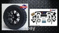 Club Car DS Golf Cart 4 Spindle Extension Lift Kit +14 Wheels and 22 AT Tires