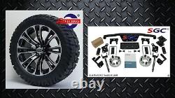 Club Car DS Golf Cart 4 Spindle Extension Lift Kit +14 Wheels and 22 AT Tires