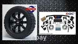 Club Car DS Golf Cart 4 Spindle Extension Lift Kit +14 Wheels and 22 AT Tires