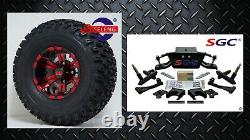 Club Car DS Golf Cart 6 A-Arm Lift Kit + 10 Wheels and 22 AT Tires 1982-2003