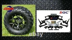 Club Car DS Golf Cart 6 A-Arm Lift Kit + 12 Wheels and 22 M/T Tires 2004.5-up