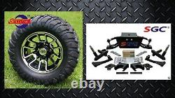 Club Car DS Golf Cart 6 A-Arm Lift Kit + 12 Wheels and 22 M/T Tires 2004.5-up