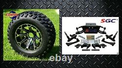 Club Car DS Golf Cart 6 A-Arm Lift Kit + 12 Wheels and 23 Tires (2004.5-up)