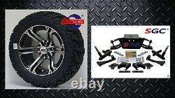 Club Car DS Golf Cart 6 A-Arm Lift Kit + 14 Wheels and 23 AT Tires 1982-2003