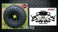 Club Car DS Golf Cart 6 A-Arm Lift Kit + 8 Wheels and 22 AT Tires 1982-2003