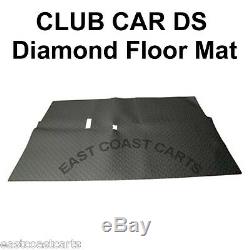 Club Car DS Golf Cart Diamond Floor Mat Black Rubber