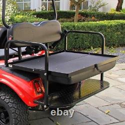 Club Car DS Golf Cart Flip Flop Rear Seat Kit Fold Down Back Seat Black Seats
