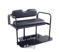 Club Car DS Golf Cart Flip Folding Rear Back Seat Kit Black Cushions