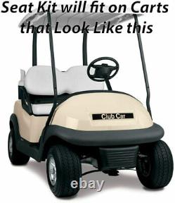 Club Car DS Golf Cart Flip Folding Rear Back Seat Kit Buff black tan white