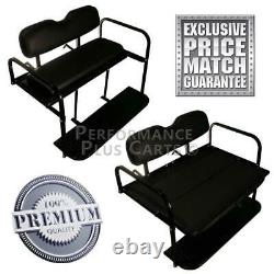 Club Car DS Golf Cart Flip Folding Rear Back Seat Kit for 1982 to 2000.5-Black