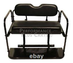 Club Car DS Golf Cart Flip Folding Rear Back Seat Kit for 2000.5 and Up Black