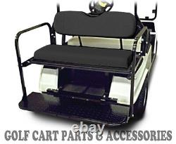 Club Car DS Golf Cart Rear Flip Seat Kit (1982-2000.5) BLACK SEAT CUSHIONS