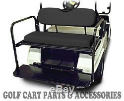 Club Car DS Golf Cart Rear Flip Seat Kit (2000.5 -UP) BLACK SEAT CUSHIONS