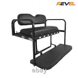 Club Car DS Golf Cart Rear Flip Seat Kit Black Cushions GTW Mach3 Seat Kit