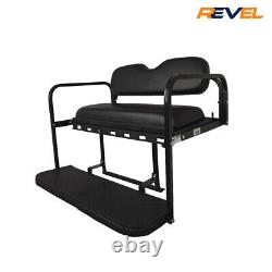 Club Car DS Golf Cart Rear Flip Seat Kit Black Cushions GTW Mach3 Seat Kit