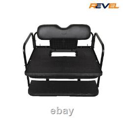 Club Car DS Golf Cart Rear Flip Seat Kit Black Cushions GTW Mach3 Seat Kit