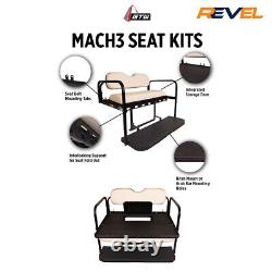 Club Car DS Golf Cart Rear Flip Seat Kit Black Cushions GTW Mach3 Seat Kit