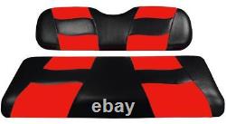 Club Car DS Madjax Riptide Seat Covers Black with Red