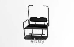 Club Car DS Old Black Rear Flip Seat with Roof Supports (1982-2000.5)