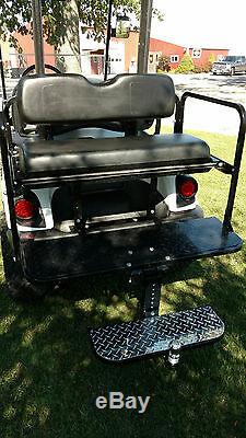 Club Car Ez-Go Yamaha golf cart rear drop hitch step black with chrome foot