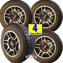 Club Car GOLF CART WHEELs RIMs TIREs LUG NUTS 205/50-10 Fairway Master no lift