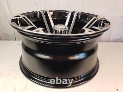 Club Car Golf Cart RIM WHEEL 14x7 4/4 SET OF 4 Aluminum Black/Machined spoke