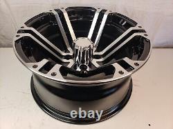 Club Car Golf Cart RIM WHEEL 14x7 4/4 SET OF 4 Aluminum Black/Machined spoke