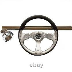 Club Car Onward Black and Silver Steering Wheel/Hub Adapter/Chrome Cover Kit