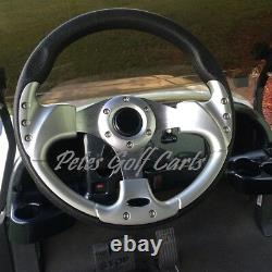 Club Car Onward Black and Silver Steering Wheel/Hub Adapter/Chrome Cover Kit