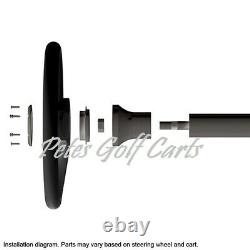 Club Car Onward Black and Silver Steering Wheel/Hub Adapter/Chrome Cover Kit