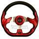 Club Car Precedent 12.5 Red Golf Cart Steering Wheel With Black Adapter Hub