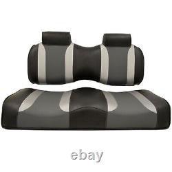 Club Car Precedent 2012-Up Madjax Tsunami Seat Cushions Black Silver Grey