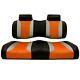 Club Car Precedent 2012-up Madjax Tsunami Seat Cushions Black Silver Orange